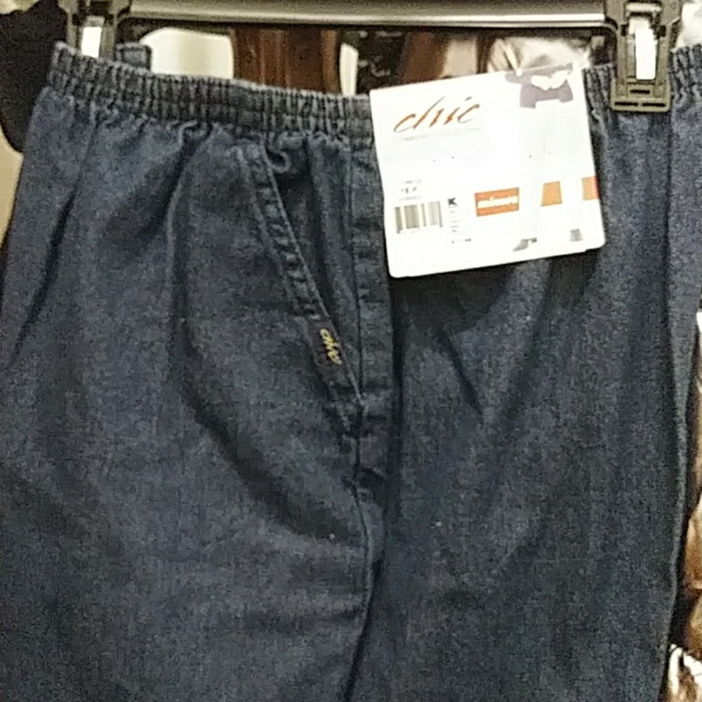 Full length straight leg jeans